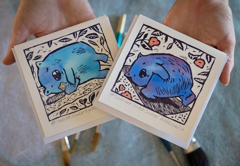 AW Wombat Woodcuts W